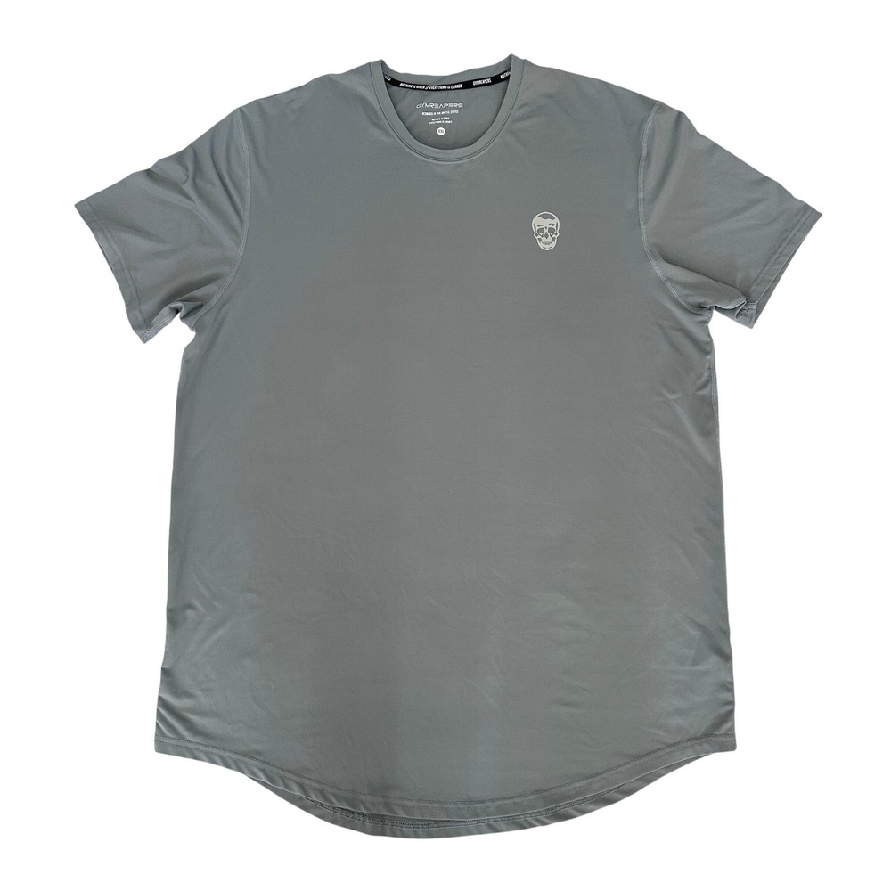 Gymreapers Mens XXL Gray Performance Training T-Shirt Skull Short Sleeve gym
